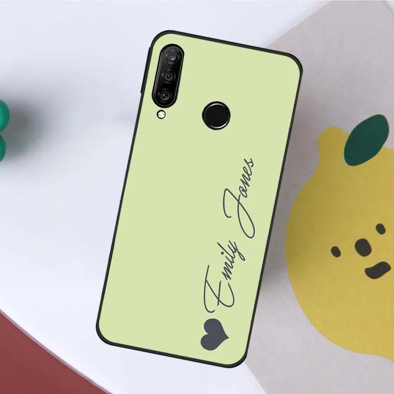 Personalisierte Huawei Pastellhülle mit Namen – Soft TPU Schutzhülle