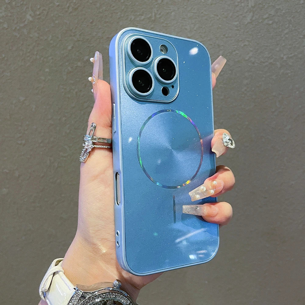 Aurora Glitzer Hülle für iPhone 17 16 15 14 13 Magnetisch Kameraschutz