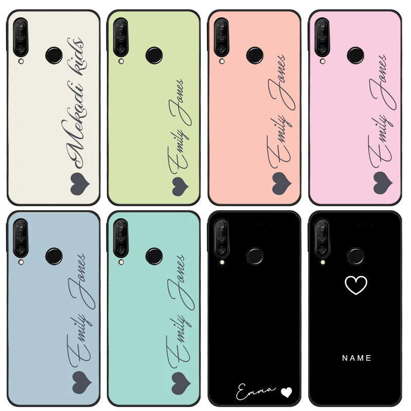 Personalisierte Huawei Pastellhülle mit Namen – Soft TPU Schutzhülle