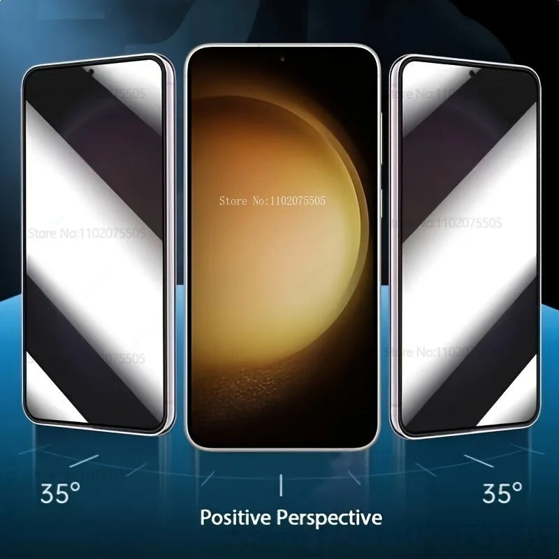 2er Anti-Spy Sichtschutzglas + One-Click Rahmen für Samsung Galaxy