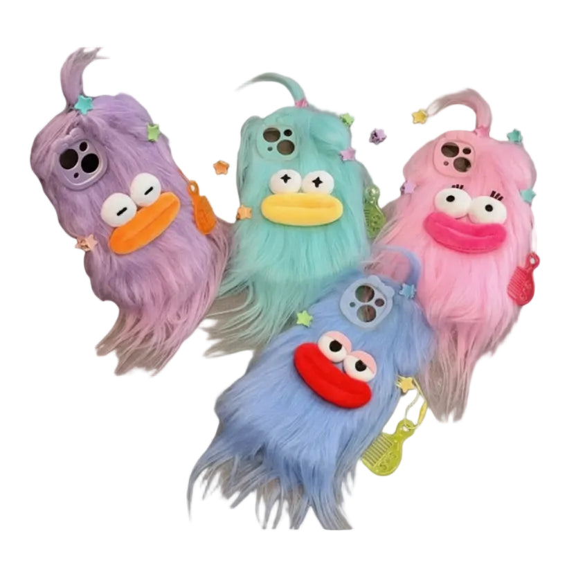 Flauschige Plüsch-Monster Handyhülle – Niedlich, Warm & Weich