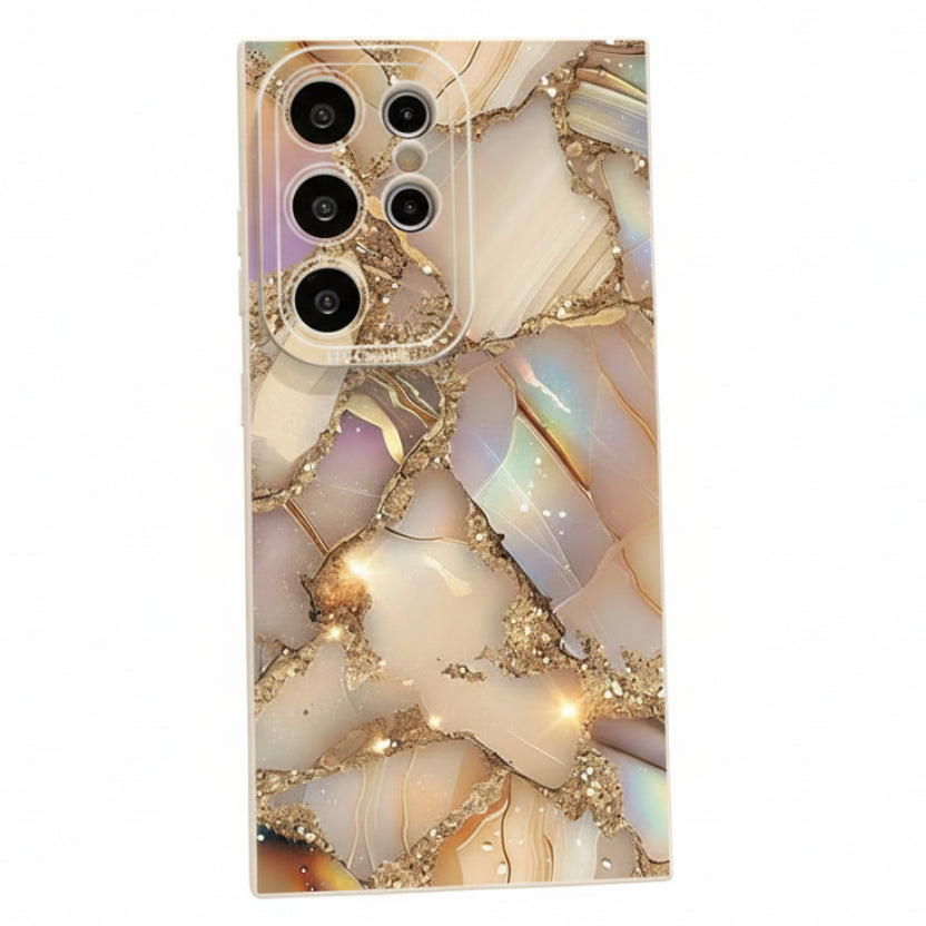 Marmor Hülle Champagner-Gold – Elegantes Design, Stoßfest & Leicht