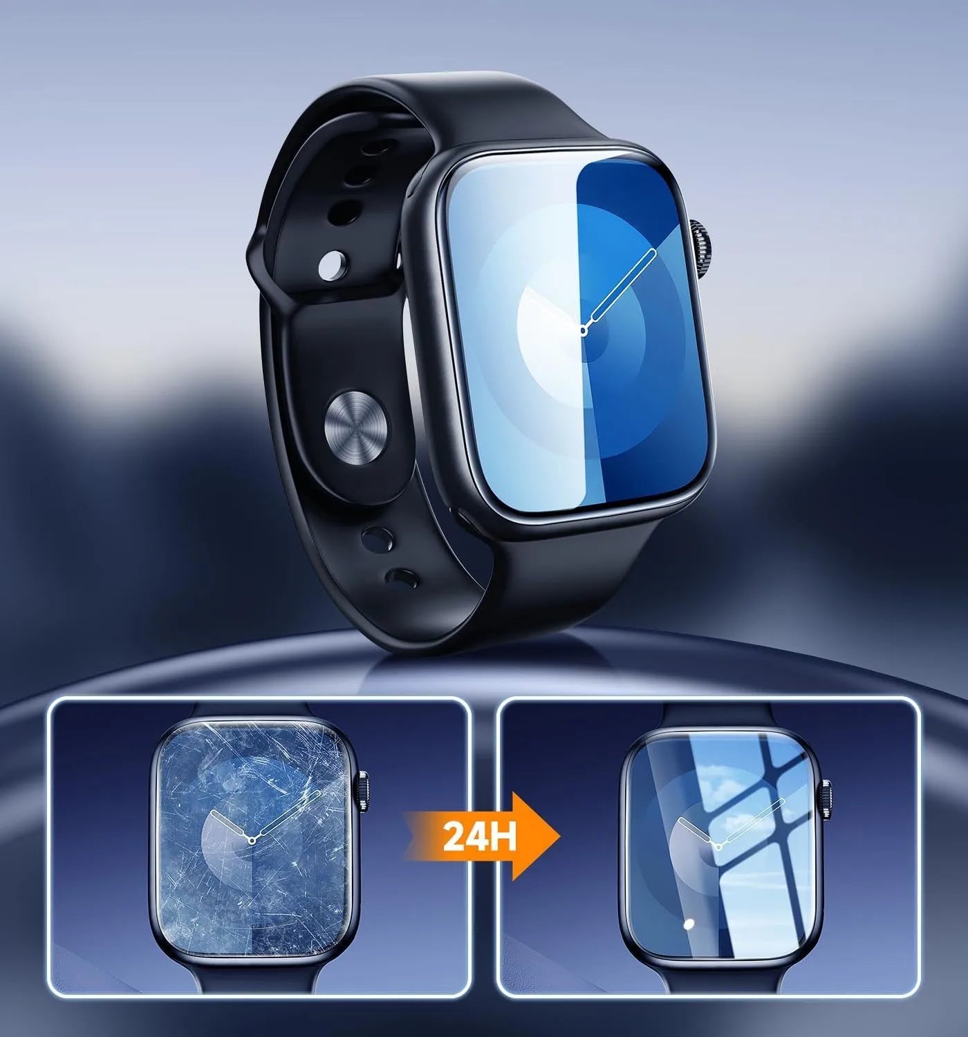 Schutzglas für Apple Watch mit Auto-Installationstool 40-49mm 9H HD 2er Set