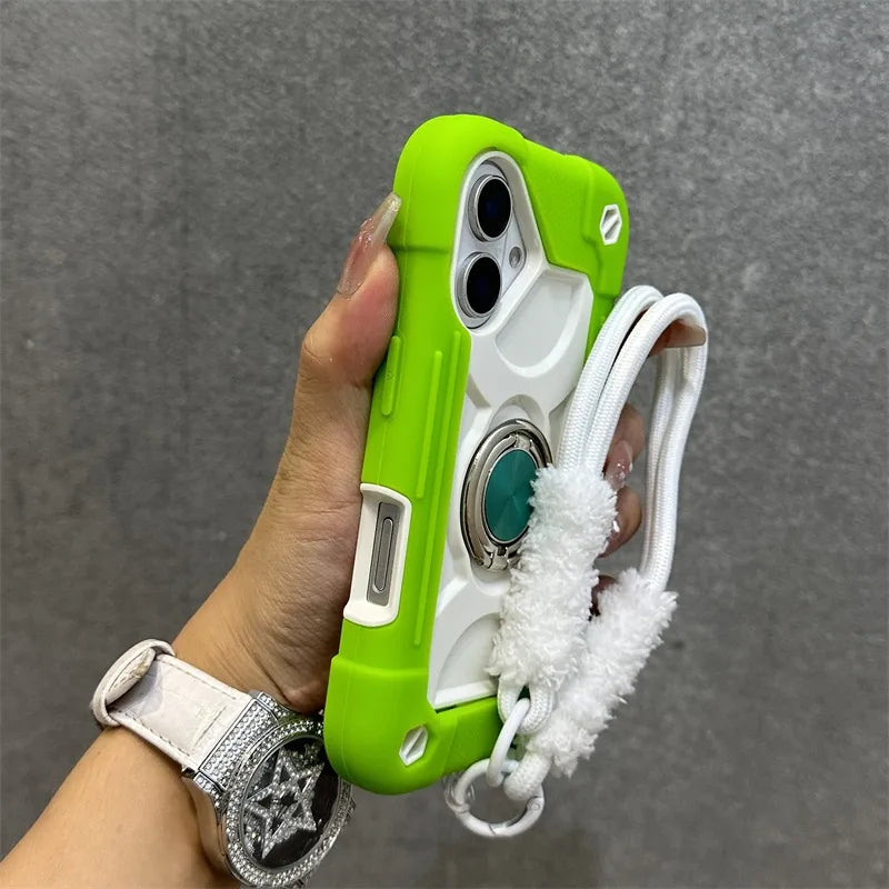 Ringhalter Hülle für iPhone 17 16 15 14 13 12 11 Pro Max mit Lanyard Robust