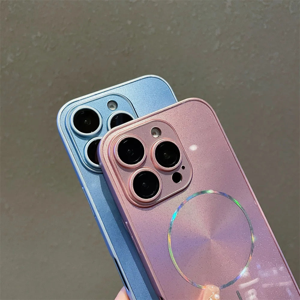 Aurora Glitzer Hülle für iPhone 17 16 15 14 13 Magnetisch Kameraschutz