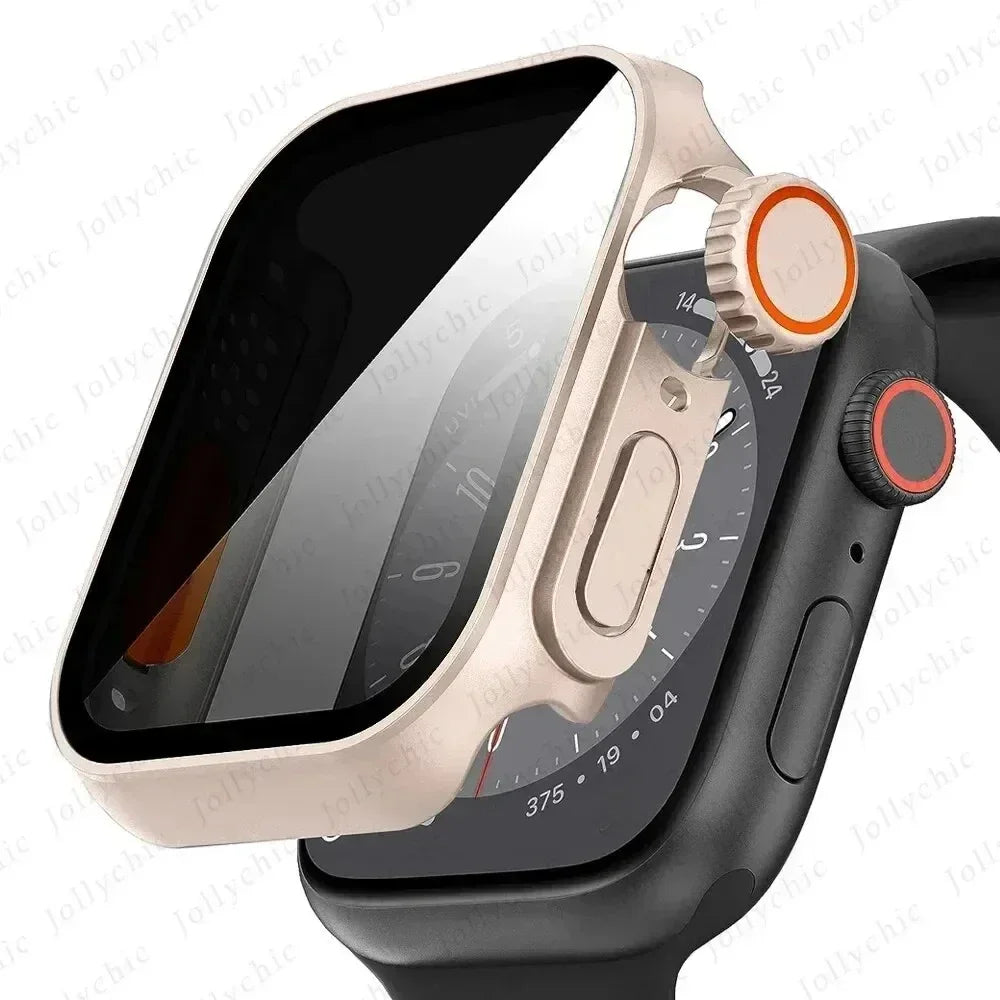 Schutzhülle mit Privacy Glas für Watch Serie 9 8 7 6 5 4 SE 40-45mm