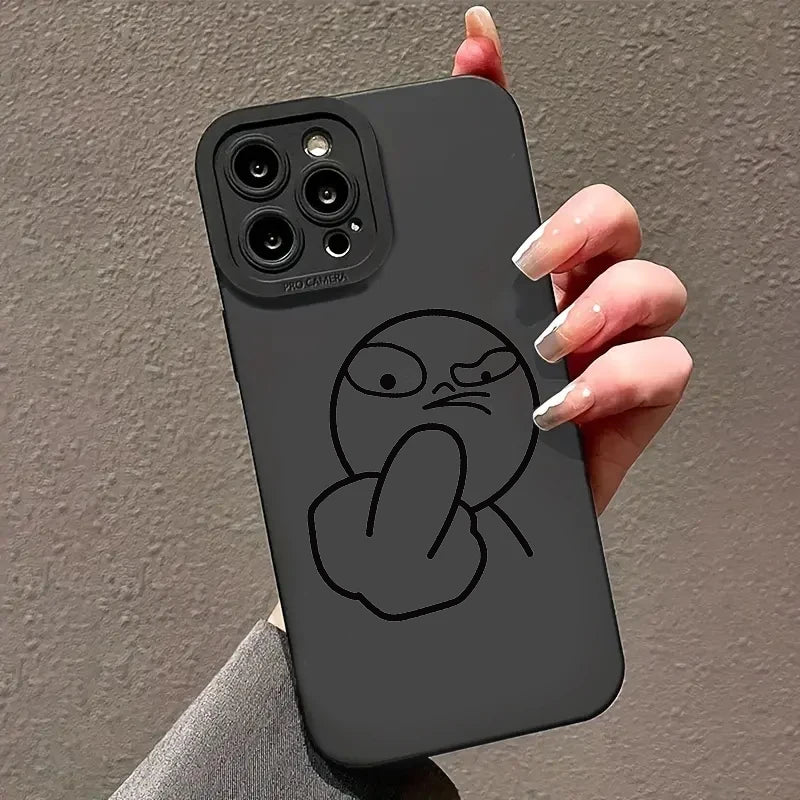 Lustige Strichmännchen Handyhülle Silikon für iPhone 7–17 Pro Max