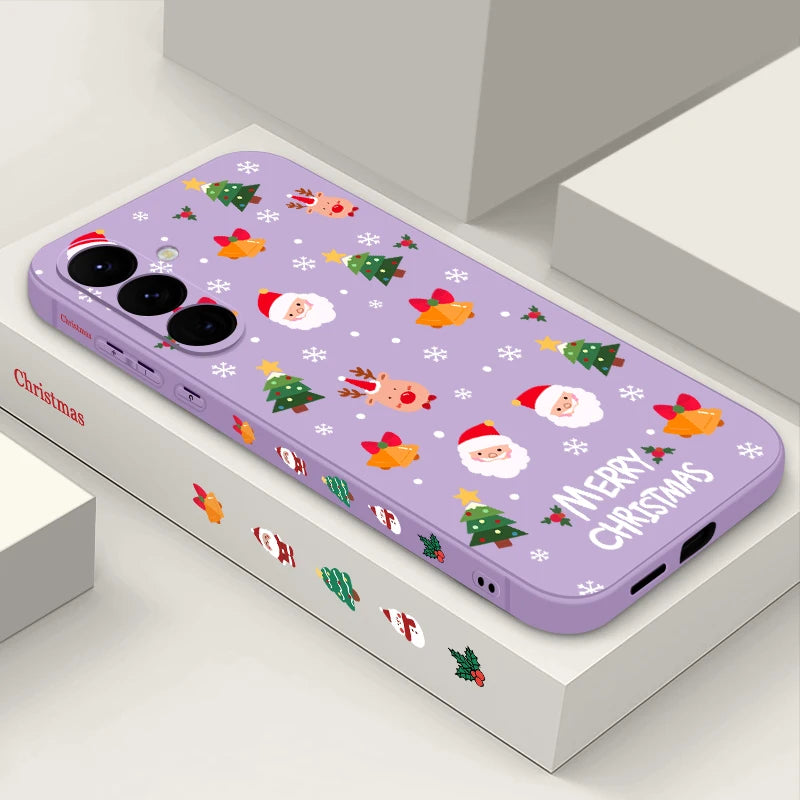 Für Samsung Galaxy Weihnachten Silikon Hülle – Merry Christmas Motiv · Lila