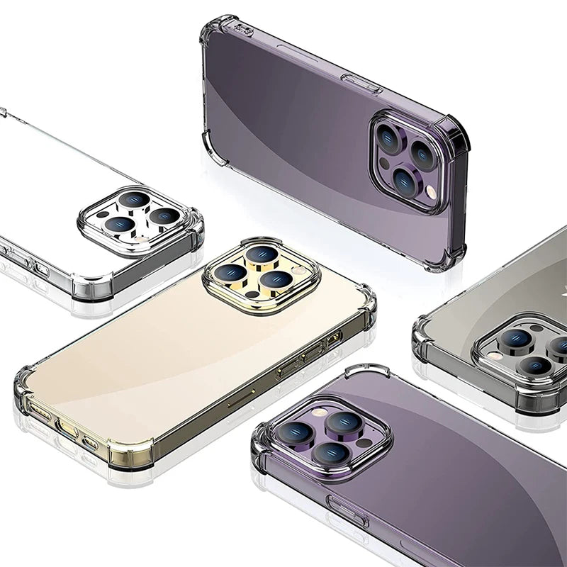 Stoßfeste Transparente Silikon Hülle für iPhone 15 14 13 12 11 Pro Max Klar