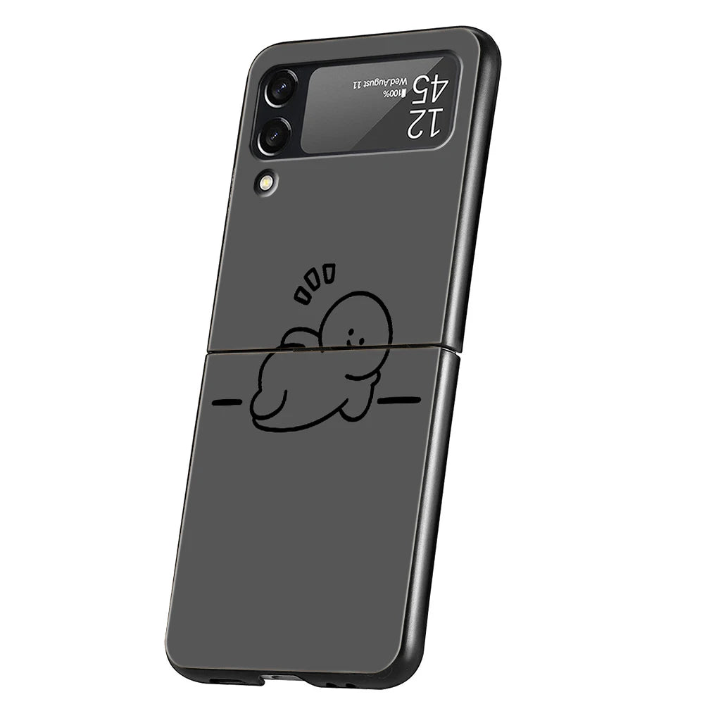 Hülle „Stickman“ für Samsung Galaxy Z Flip – Hard PC, schwarz, stoßfest