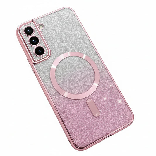 Glitzer Magnet-Hülle mit Kameraschutz – Transparent, Kabelloses Laden