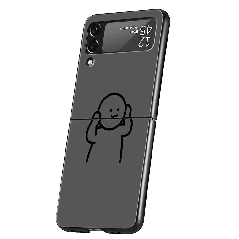 Hülle „Stickman“ für Samsung Galaxy Z Flip – Hard PC, schwarz, stoßfest