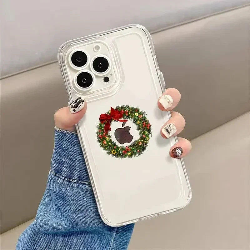 Für iPhone Weihnachts-Hülle – Transparent mit Weihnachtsmotiv · Motiv 4 – Santa Schlitten