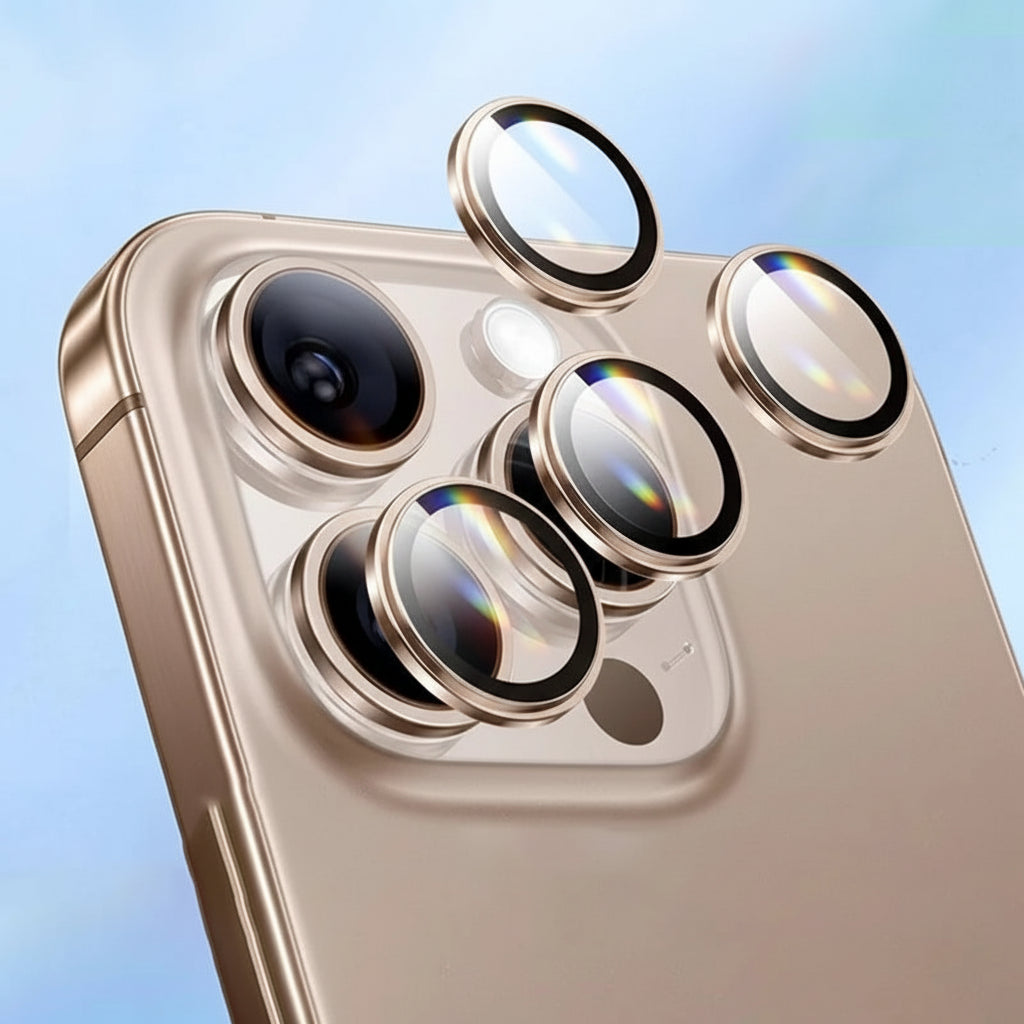 iPhone Kamera-Objektivschutz 3er-Set – Gehärtetes Glas mit Ring