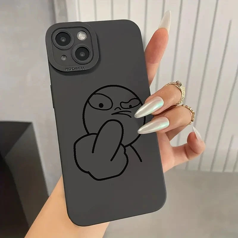 Lustige Strichmännchen Handyhülle Silikon für iPhone 7–17 Pro Max
