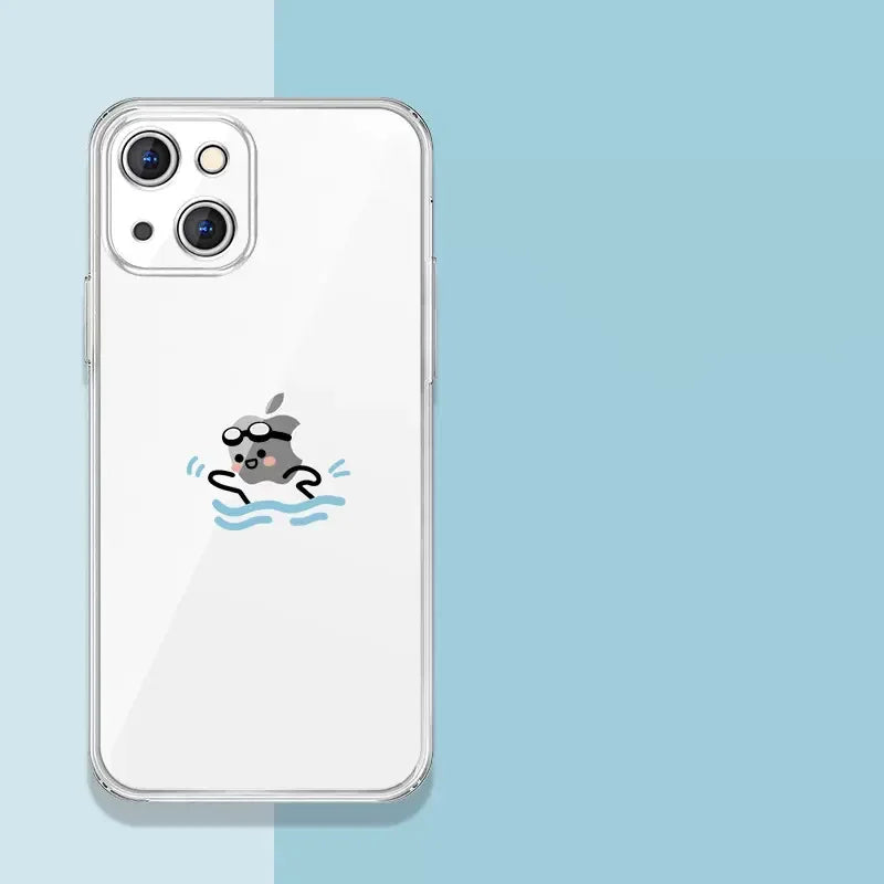Hülle „Matchstick Couple“ für iPhone – Transparentes Soft TPU Case