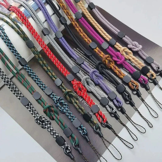 Handy Lanyard Nackenband Leder geflochten verstellbar – 12 Farben