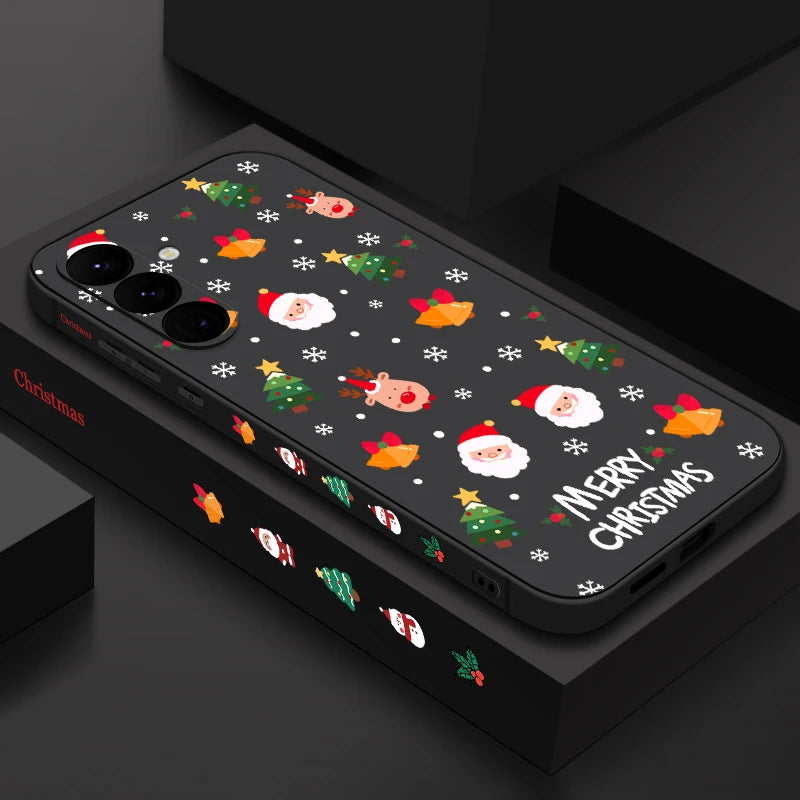 Für Samsung Galaxy Weihnachten Silikon Hülle – Merry Christmas Motiv · Schwarz