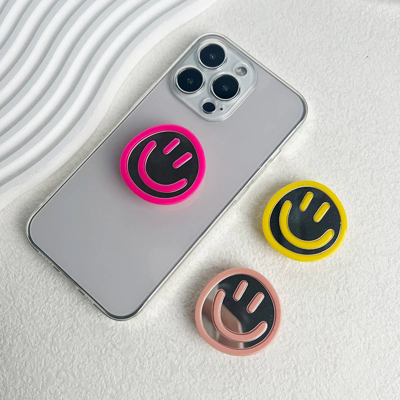 Acryl Spiegel Phone-Grip „Happy Expression“ – faltbarer Handyhalter