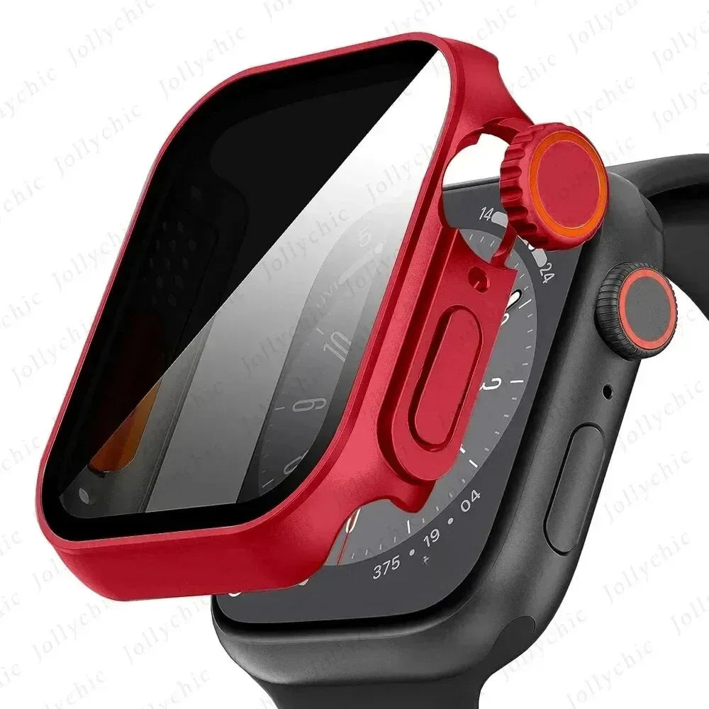 Schutzhülle mit Privacy Glas für Watch Serie 9 8 7 6 5 4 SE 40-45mm