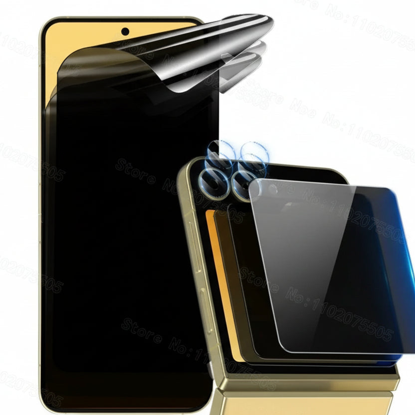 Privacy Schutzfolien Set für Z Flip 7/6/5/4 – Hydrogel & Kameraschutz