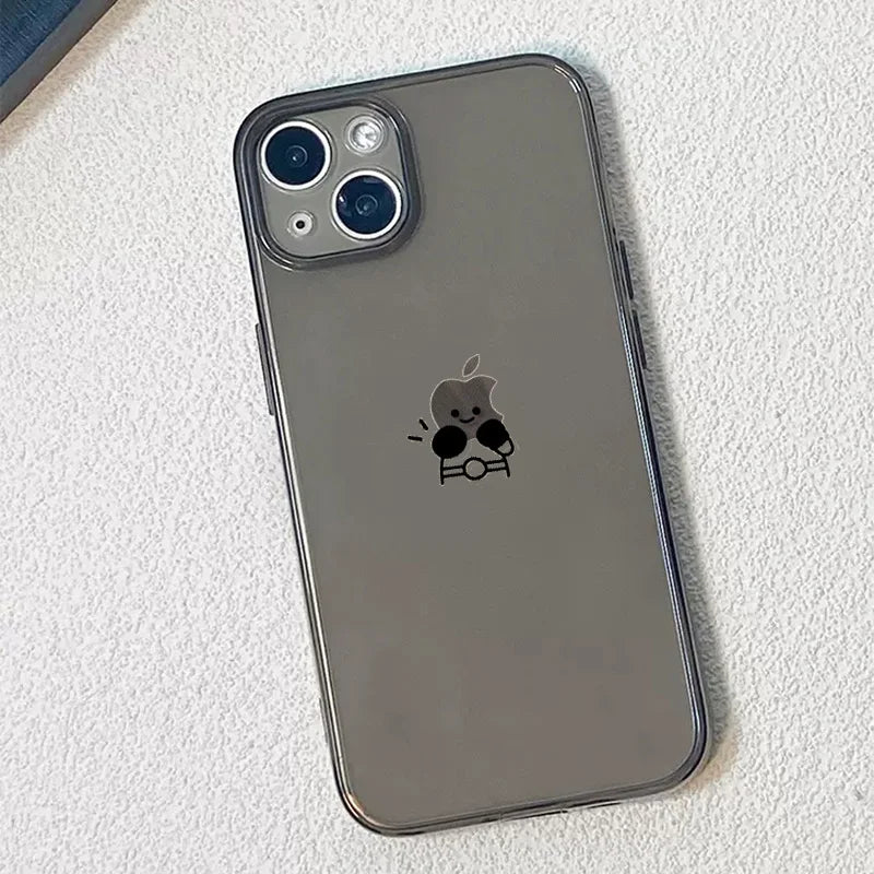 Transparente Hülle Strichmännchen für iPhone – Soft TPU, 4 Designs
