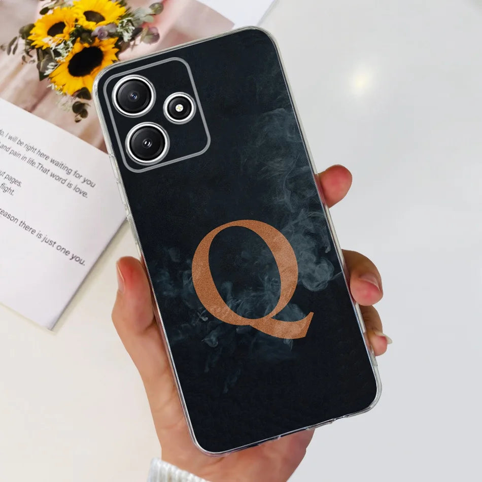 Für Xiaomi Redmi 12 5G Hülle – Initiale Buchstabe TPU · Schwarz Q