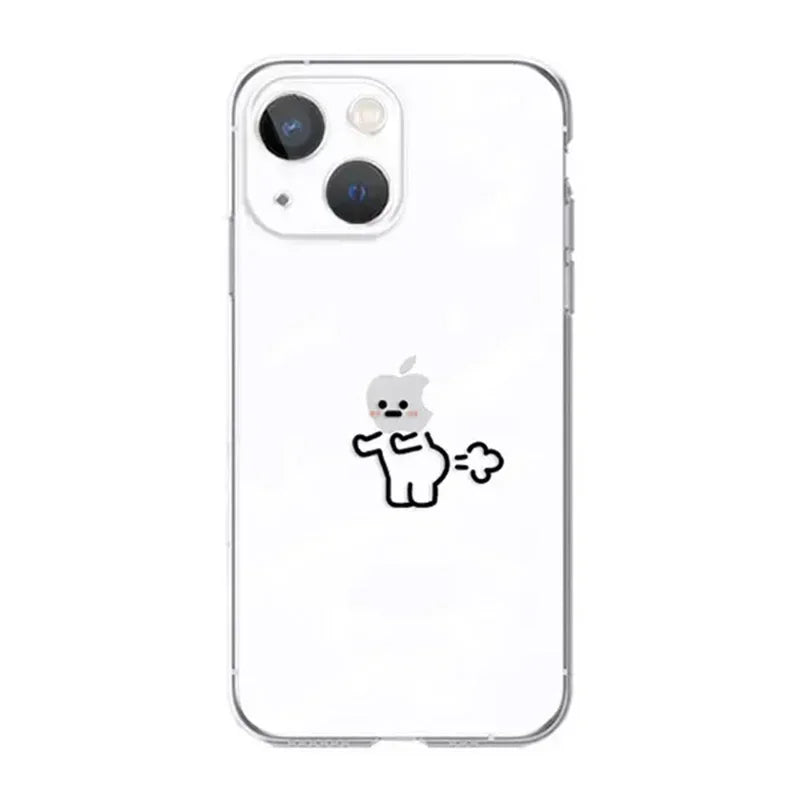 Hülle „Matchstick Couple“ für iPhone – Transparentes Soft TPU Case