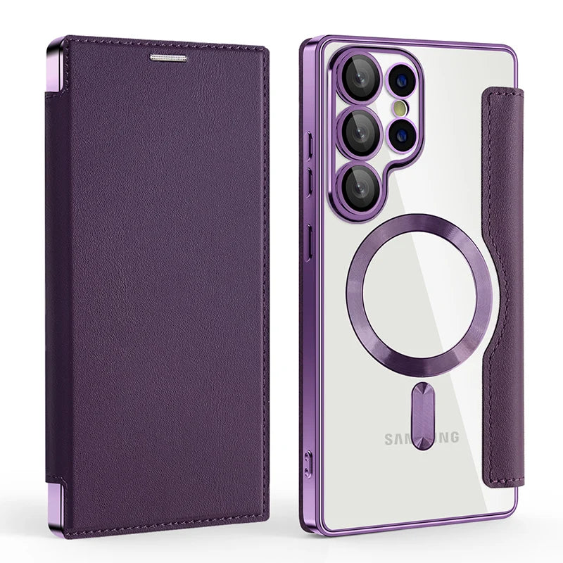 Flip Wallet Hülle aus Leder für Samsung Galaxy – magnetisch & Kartenfach