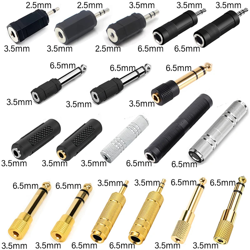 Audio Klinkenadapter Set 6,35mm 3,5mm 2,5mm Stereo Mono Stecker Buchse