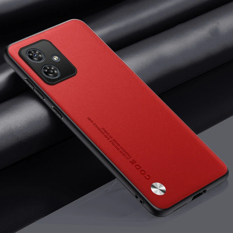 Für Motorola Moto G54 / G64 Hülle – Kunstleder-Schutzhülle · Rot