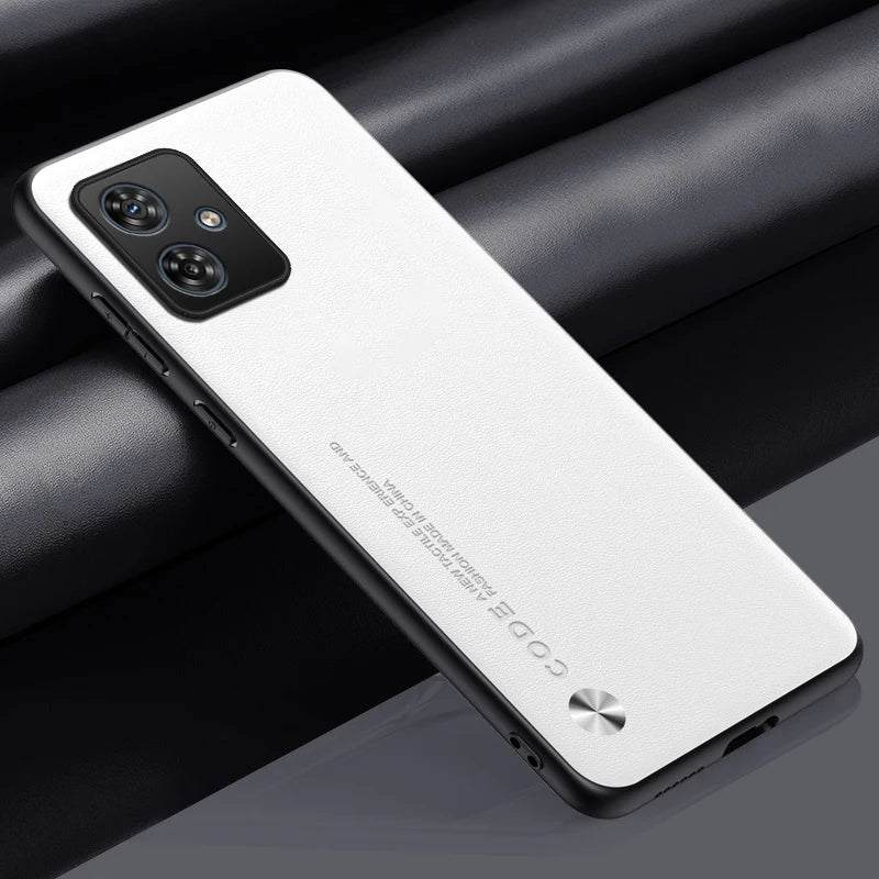 Für Motorola Moto G54 / G64 Hülle – Kunstleder-Schutzhülle · Weiß