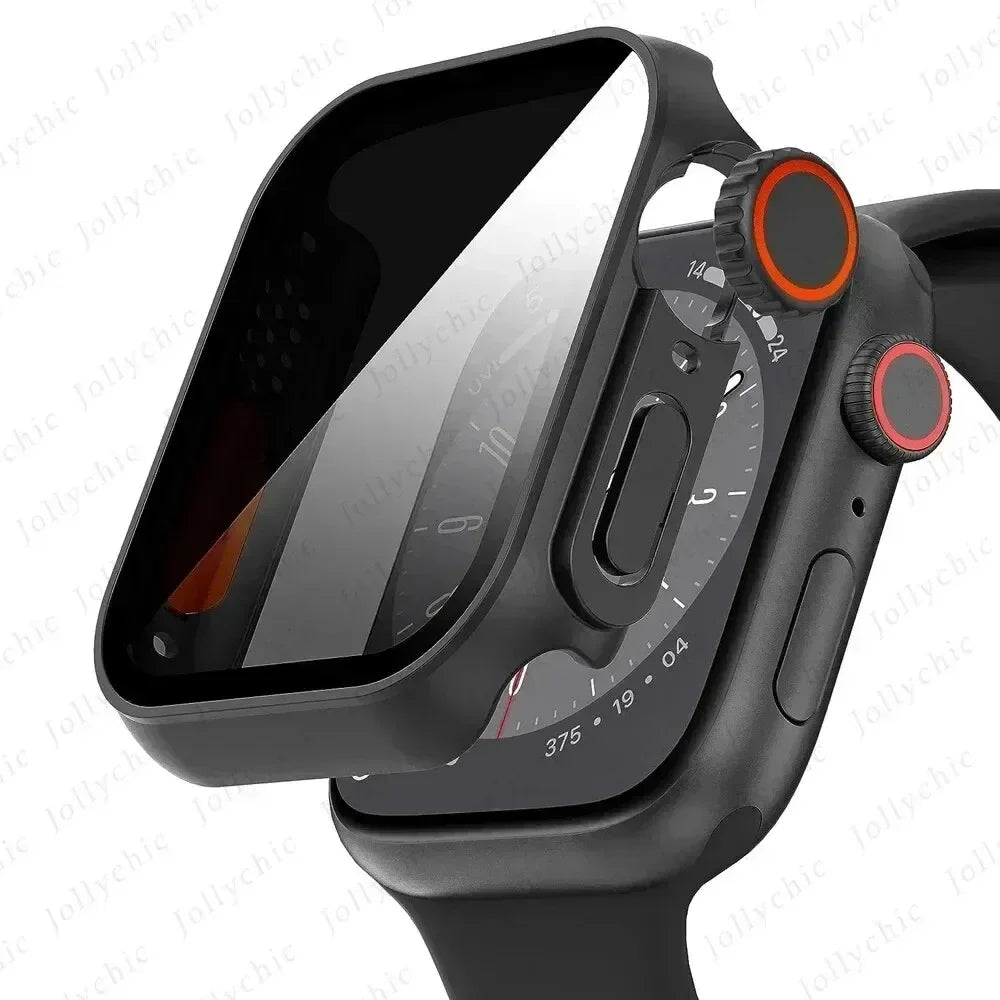 Schutzhülle mit Privacy Glas für Watch Serie 9 8 7 6 5 4 SE 40-45mm