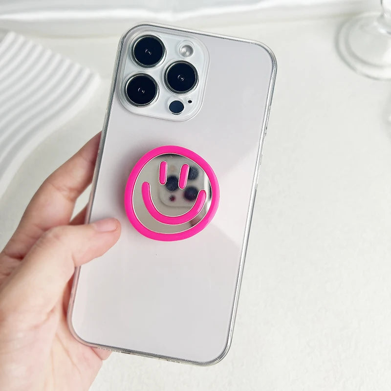 Acryl Spiegel Phone-Grip „Happy Expression“ – faltbarer Handyhalter