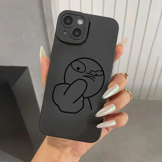 Lustige Strichmännchen Handyhülle Silikon für iPhone 7–17 Pro Max