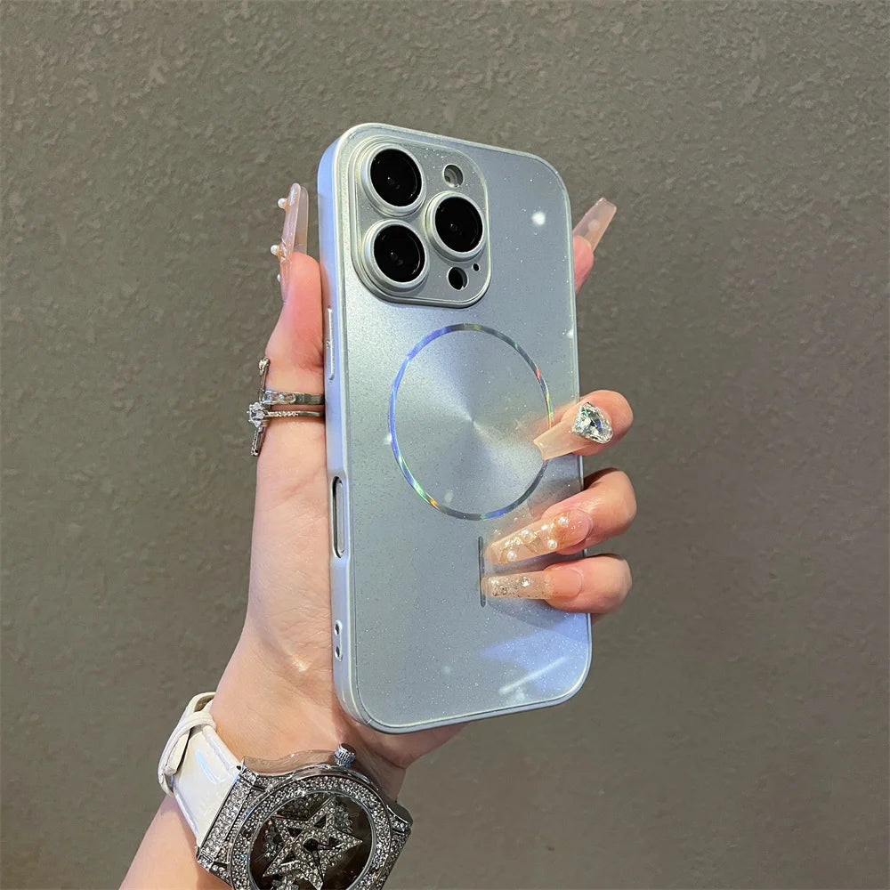 Aurora Glitzer Hülle für iPhone 17 16 15 14 13 Magnetisch Kameraschutz