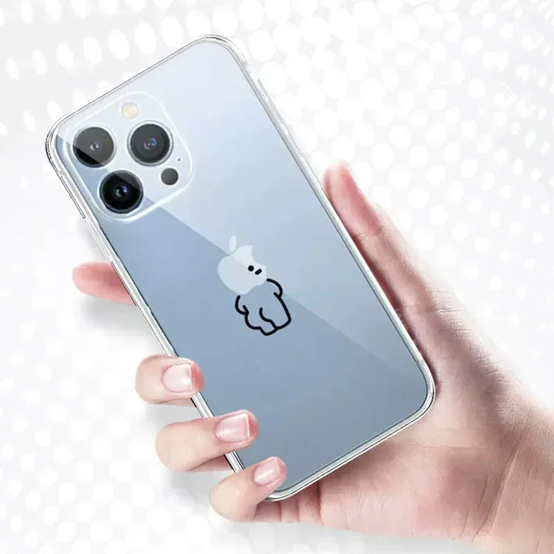 iPhone Hülle „Matchstick Couple“ – Transparentes Soft TPU Case