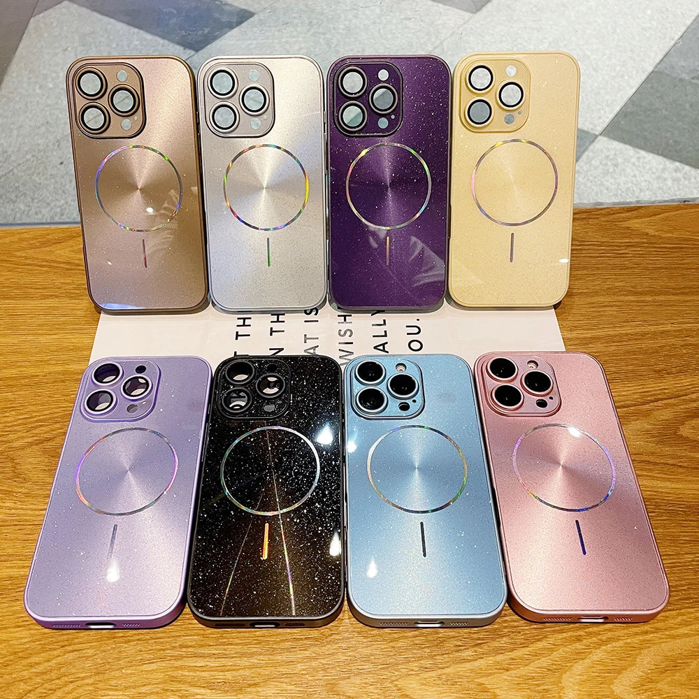 Aurora Glitzer Hülle für iPhone 17 16 15 14 13 Magnetisch Kameraschutz