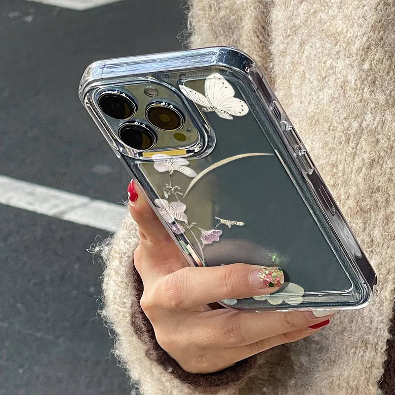 Blumen transparente Handyhülle für iPhone – stoßfest & flexibel