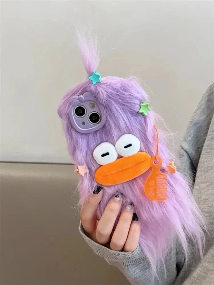 Flauschige Plüsch-Monster Handyhülle – Niedlich, Warm & Weich