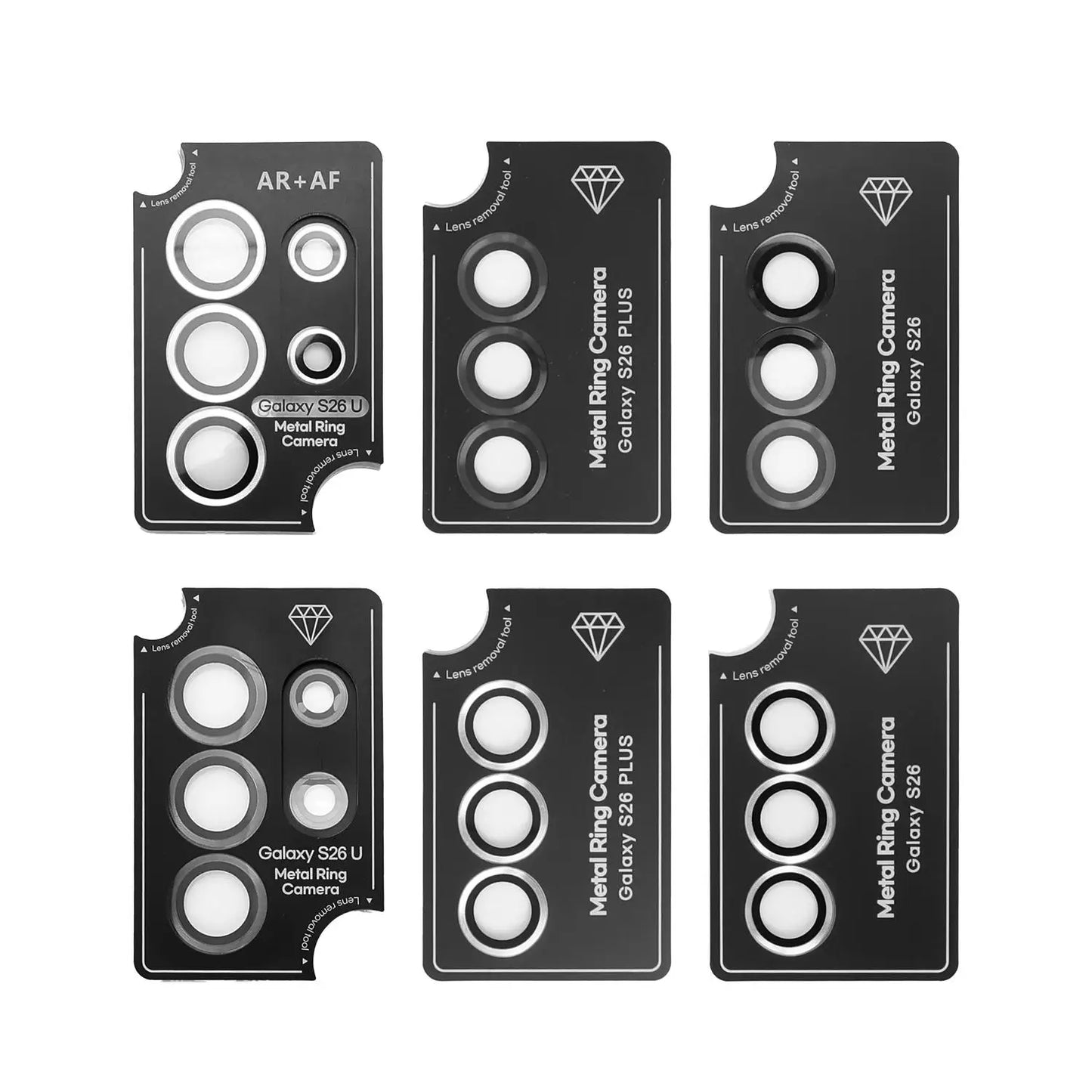 Kamera Schutzglas für Samsung Galaxy S26 Ultra Plus 9H Glas Metallring Set