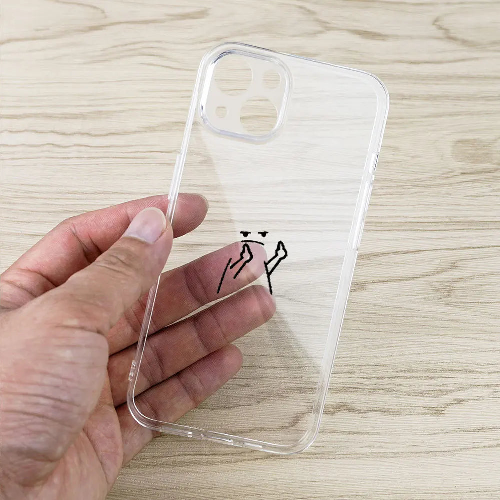 Coque iPhone transparente drôle motif cartoon – antichoc