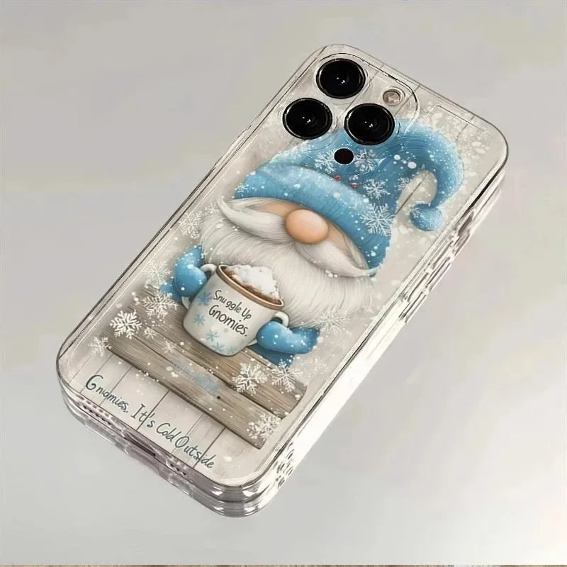 Für iPhone Hülle Weihnachtswichtel – Transparente TPU-Schutzhülle