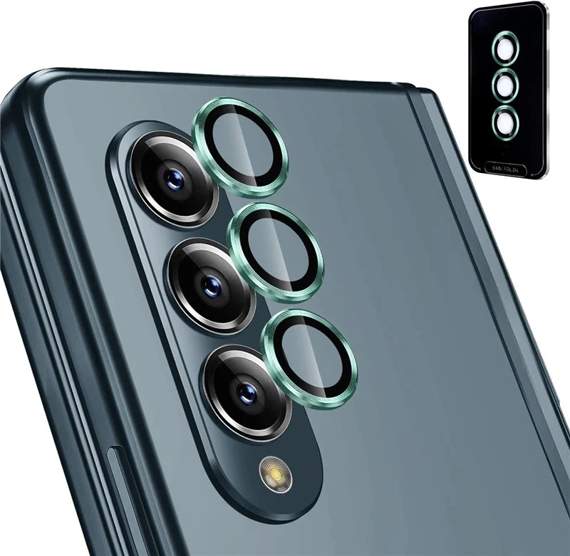 Kamera Schutzglas 9H für Samsung Galaxy Z Fold 5 4 3 Z Flip 5 4 Metallring