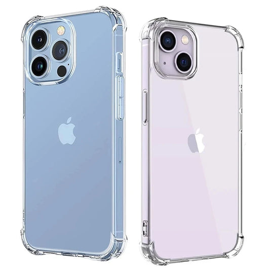 Stoßfeste Transparente Silikon Hülle für iPhone 15 14 13 12 Pro Max Klar