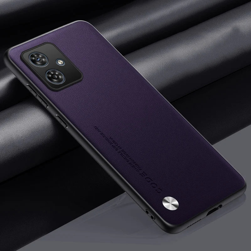 Für Motorola Moto G54 / G64 Hülle – Kunstleder-Schutzhülle · Lila