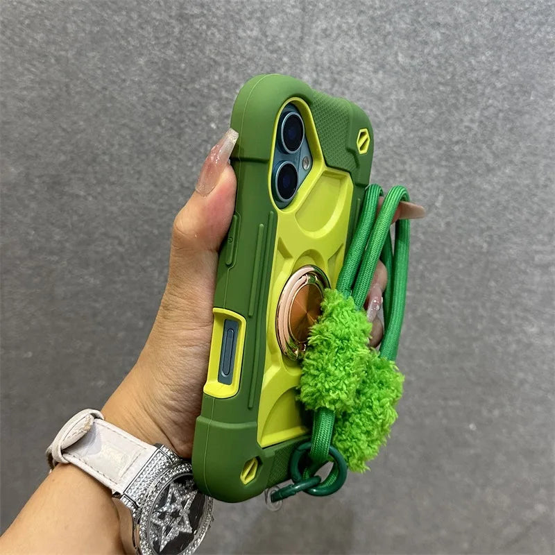Ringhalter Hülle für iPhone 17 16 15 14 13 12 11 Pro Max mit Lanyard Robust