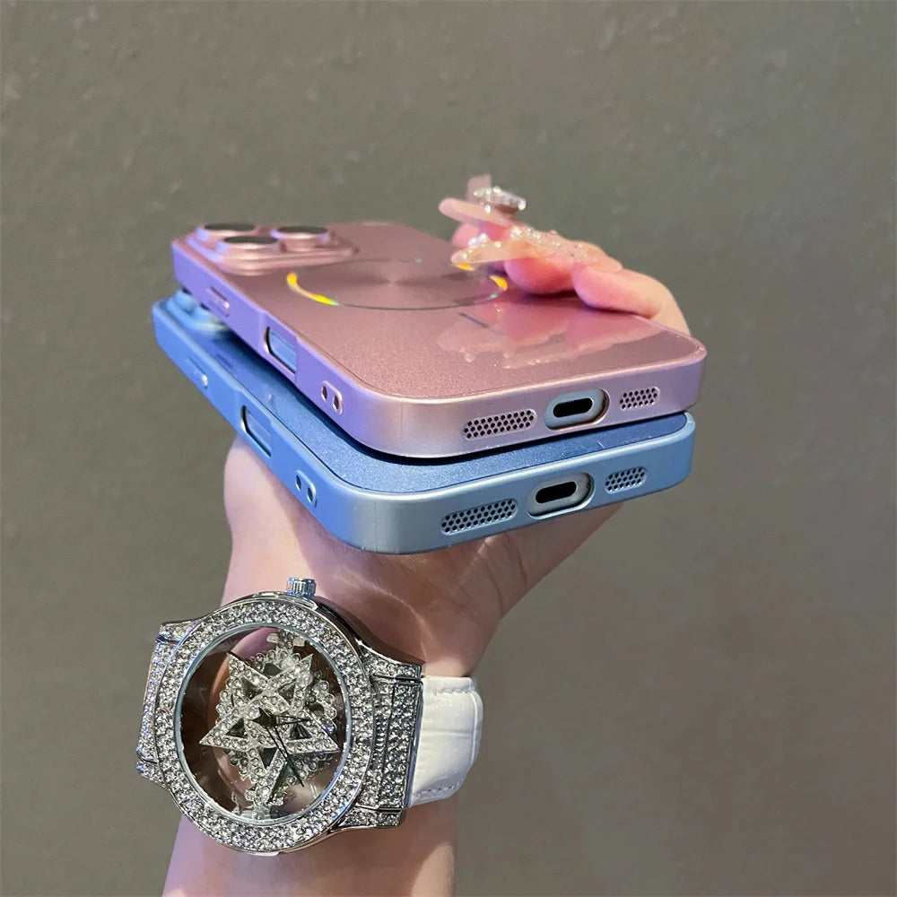 Aurora Glitzer Hülle für iPhone 17 16 15 14 13 Magnetisch Kameraschutz
