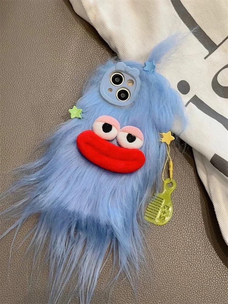 Flauschige Plüsch-Monster Handyhülle – Niedlich, Warm & Weich