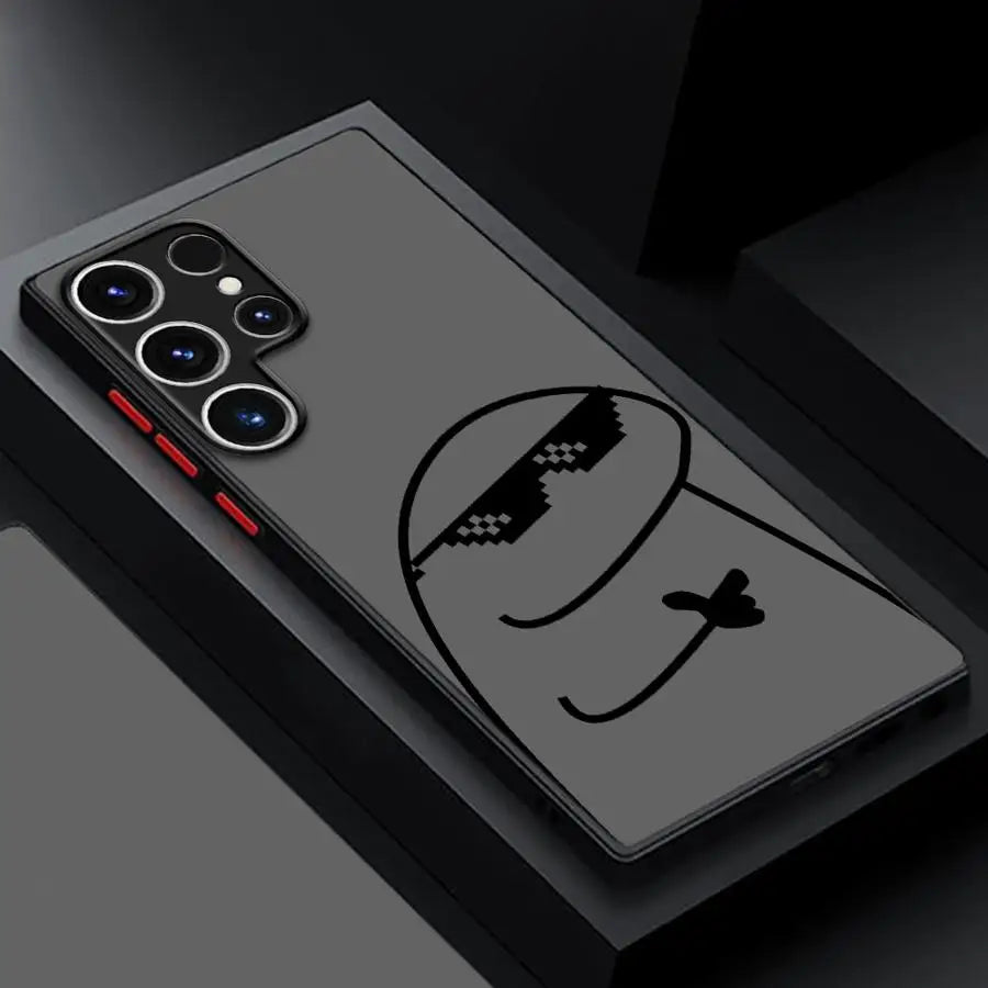 Lustige Strichmännchen Handyhülle für Samsung Galaxy S9–S25 Ultra